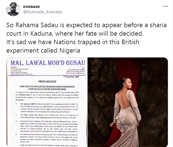 actress rahama sadau to appear before a sharia court in kaduna for blasphemy linked to her racy photos