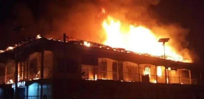 Borno Government House On Fire