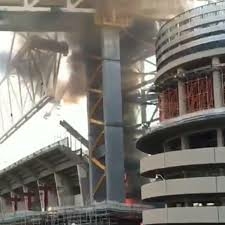 Real Madrid Stadium Santiago Bernabeu On Fire