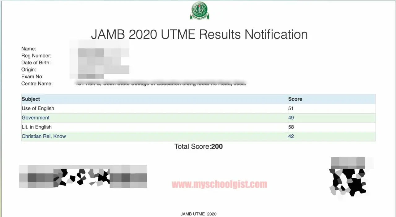 2020 jamb result