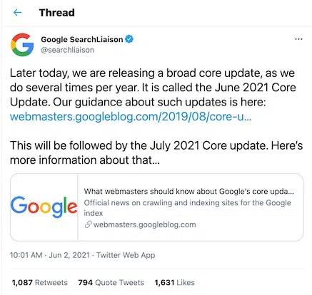 June Google Core Update