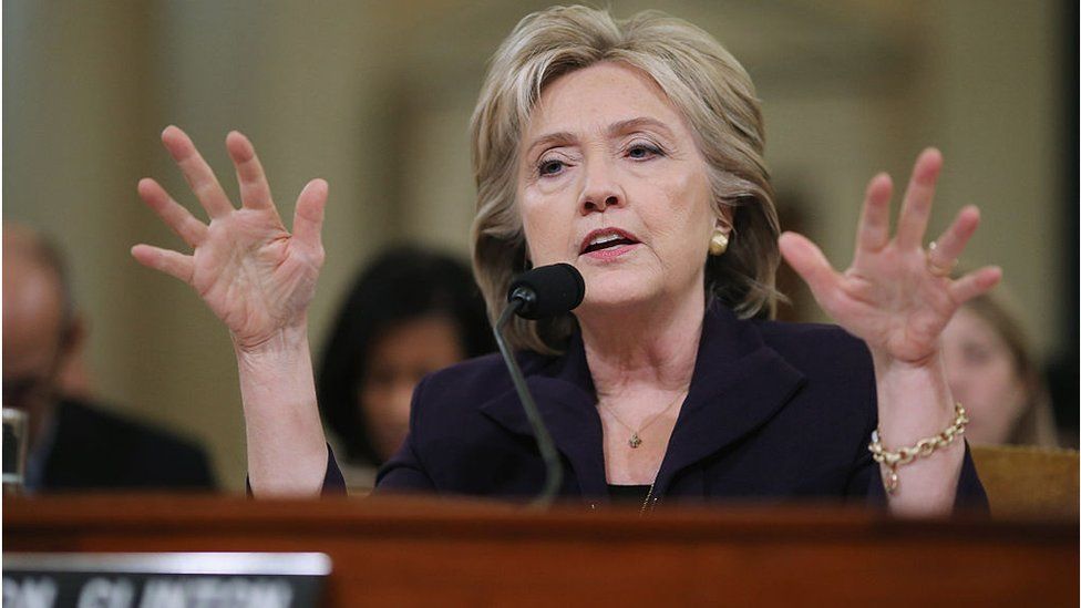 Hillary Clinton testifies to the committee investigating the Benghazi attacks in 2015