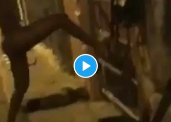 Man Caught Cheating Jumps Gate Naked As Wife Chases Him