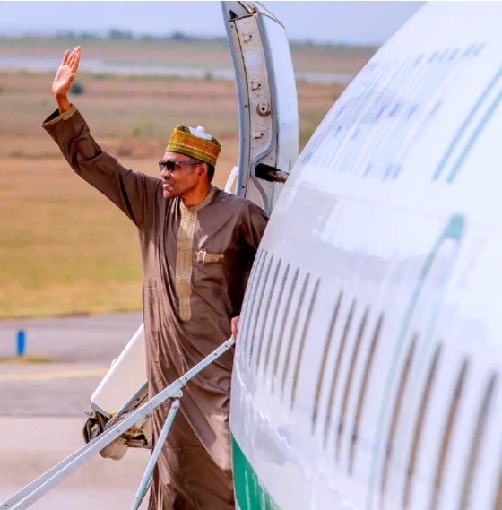 President Buhari Leaves Nigeria