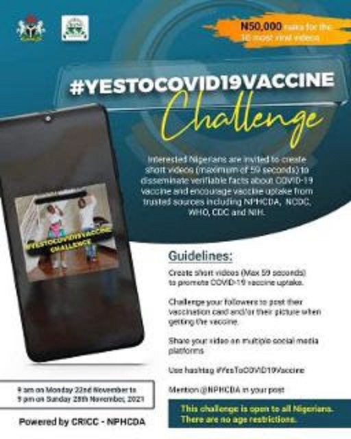 NPHCDA YesTOCOVID19Vaccine Challenge
