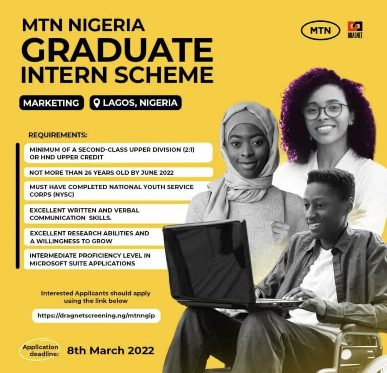 MTN Nigeria Graduate Internship 2022