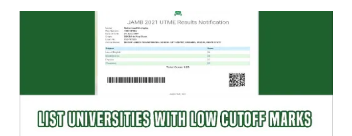JAMB Score For Admission