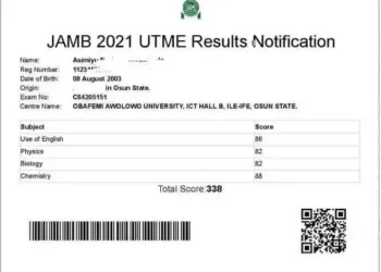 UTME Result