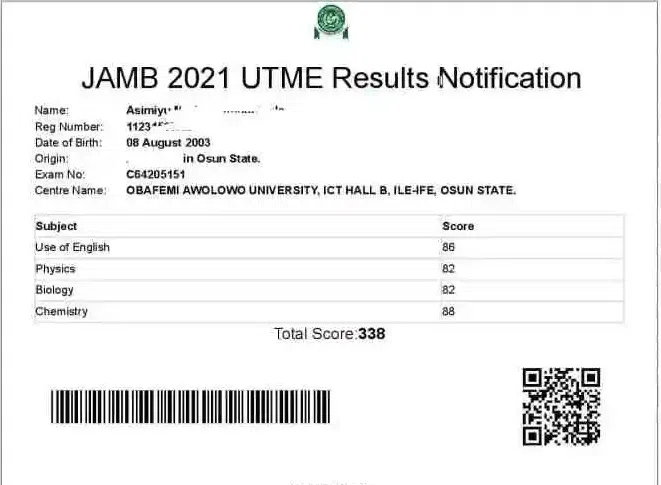 UTME Result