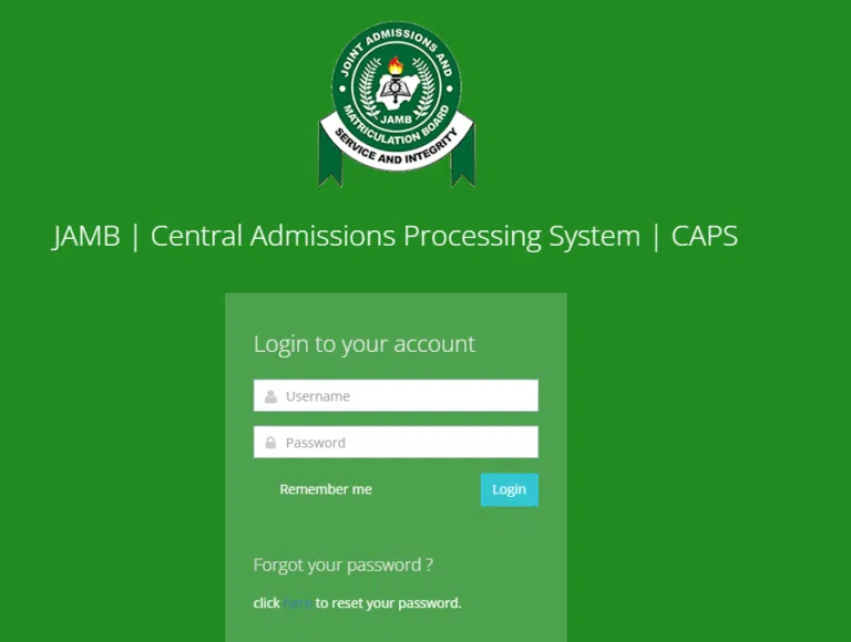 JAMB E-Facility Login Details