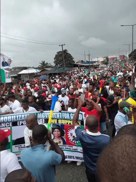 1 million March: Peter Obi Supporters Fill Streets In PH, Auchi, Benue, Afikpo