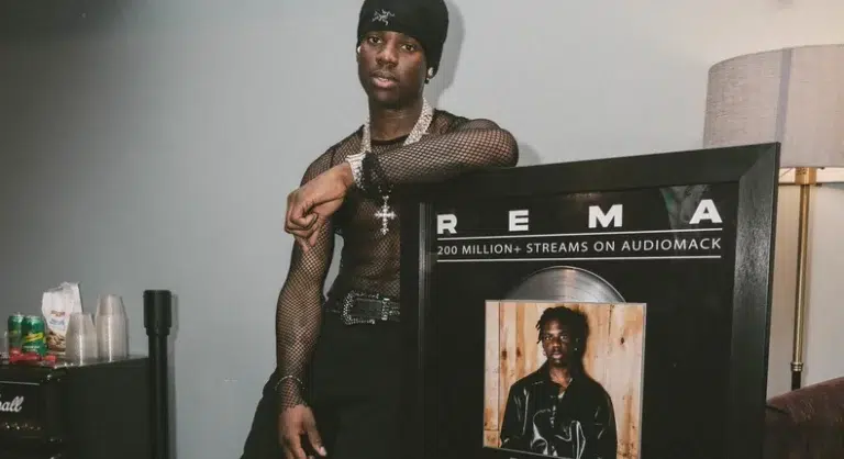 Rema Gets New Plaque After Crossing 200Million Plays On Audiomack