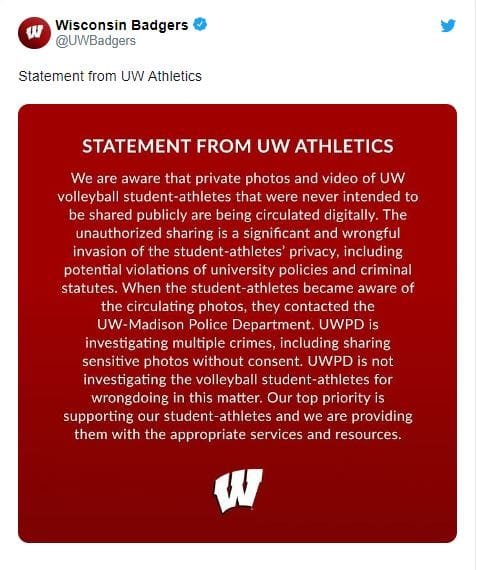 WATCH Wisconsin Volleyball Leaked Photos Explicit Full Video Amid Police Investigation 