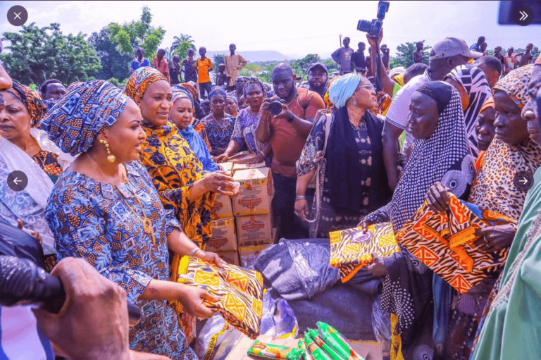 Flood: Aisha Buhari Sends N2m, 500 Wrappers To Kogi, Bashir Tackles Peter Obi