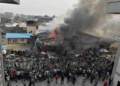 Lagos Tejuosho Market On Fire