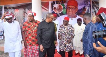 PHOTOS: Obasanjo, Adebanjo, Peter Obi Visit Ohanaeze Ndigbo HQ