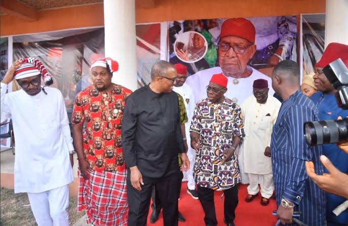 PHOTOS: Obasanjo, Adebanjo, Peter Obi Visit Ohanaeze Ndigbo HQ