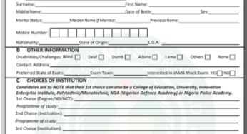 JAMB UTME Registration Template 2024 – Download For Free And Print