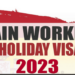 Spain Working Holiday Visa 2023