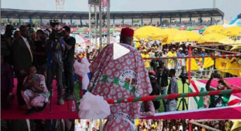 WATCH Moment Dino Melaye Collapsed On Stage While Mocking Tinubu At PDP Rally