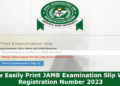JAMB Examination Slip