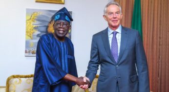 BREAKING: UK Tony Blair Visits Tinubu At Defence House