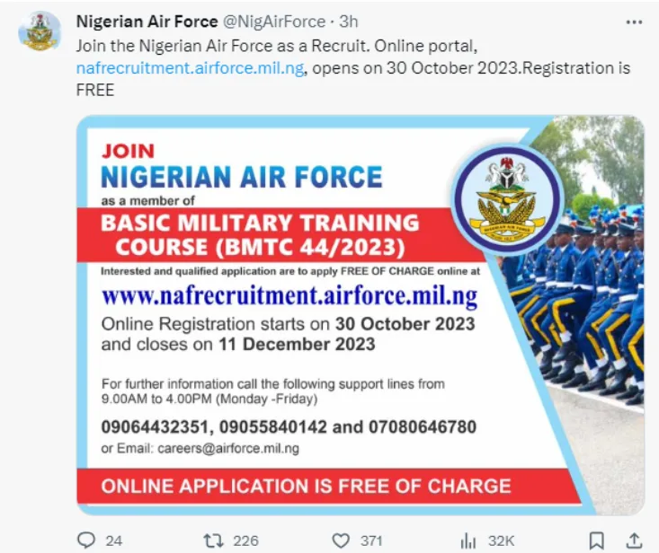 Nigerian Air Force Recruitment