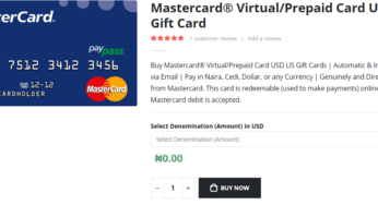 Complete Guide on How to Buy a MasterCard Prepaid/Virtual Card Online in Nigeria