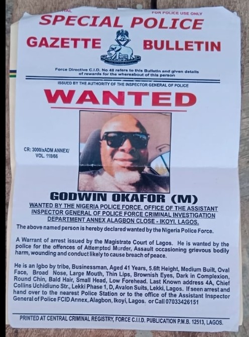 Godwin Onyebuchi Okafor Wanted