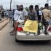 Placard Calling for Tinubu’s resignation taken at Ibadan. Photo Credit: Timileyin Akinmoyeje/FIJ