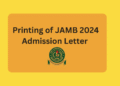 JAMB 2024 Admission Letter