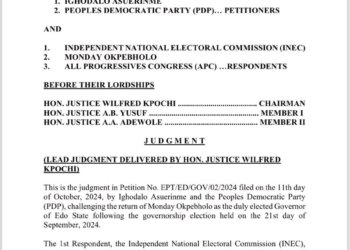 Edo Governorship Election Tribunal Judgment