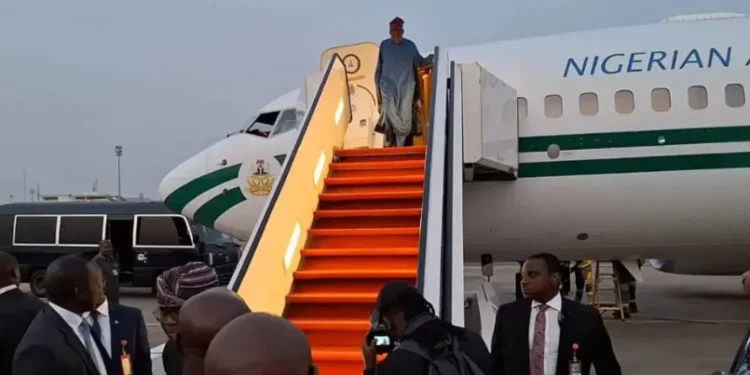 President Tinubu Arrives Lagos for Yuletide