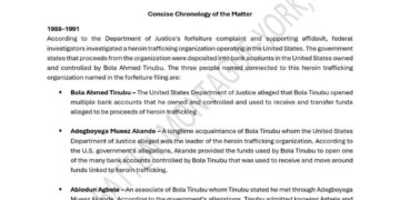 Tinubu Drug Allegation Documents